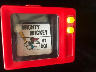 Vintage 60s / 70s Disney Illco Mickey Mouse Baseball Flip Push Button Tv Toy