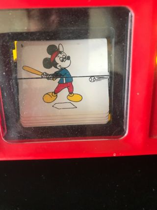 Vintage 60s / 70s Disney illco Mickey Mouse Baseball Flip Push Button TV Toy 2