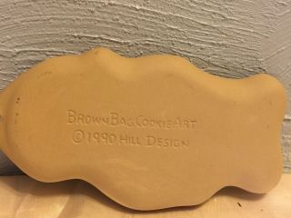 1990 - Brown Bag Stoneware Art/Craft Cookie Cutter/Mold - Xmas Teddy Bear w/Horn 2
