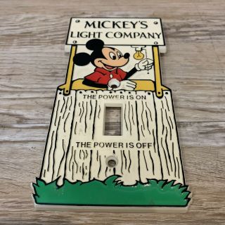 Rare Vintage Disney Mickey Mouse Light Company Switch Plate Cover Made In Usa