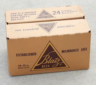 Vintage Blatz Beer Cardboard Box/case For 24 - 12oz.  Bottles Very Solid