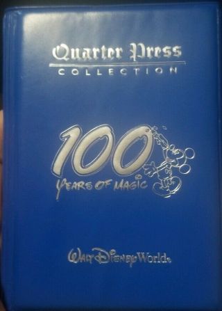 Walt Disney World 2002 100 Years Of Magic Pressed Penny Quarter Book Holds 36q