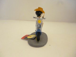 2001 Betty Boop on A Motorcycle Figurine W/ Cowboy Hat & Boots 2