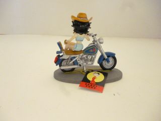 2001 Betty Boop on A Motorcycle Figurine W/ Cowboy Hat & Boots 3