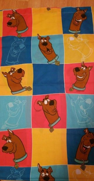Vintage Scooby Doo Twin Flat Sheet Fabric Hanna - Barbera 1999