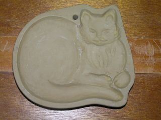 Brown Bag Lying Down Long - Haired Kitty Cat Art Cookie Mold – 1992 – 4 And 5/8th’