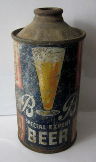 1937 B&b Special Export Beer Cone Top Can Rainier Brewing Co.  San Francisco