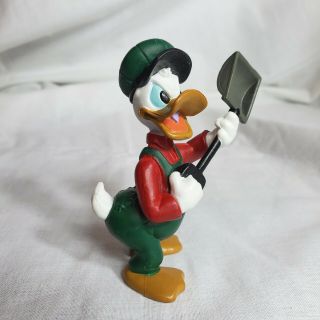 Disney Angry Donald Duck Shovel Green Red Hat Plastic Figure Cake Topper