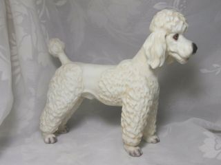 Vintage 6 " White Porcelain Poodle Dog Figurine Andrea By Sadek Japan 7733