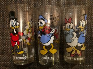 Set Of 3 - 1978 Pepsi Collector Series Disney Glass/tumbler Happy Birthday Mickey