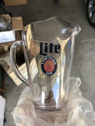 Vintage Miller Lite Plastic Draft Beer Pitcher - And