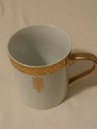Imperial Tiffany & Co Coffee Mug Frank Lloyd Wright Design 1992 White Gold Trim
