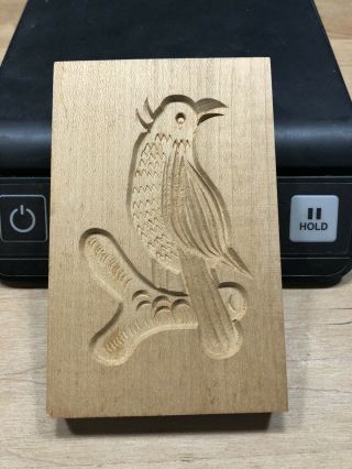 Wood Springerle Butter Cookie Mold Stamp Press Bird