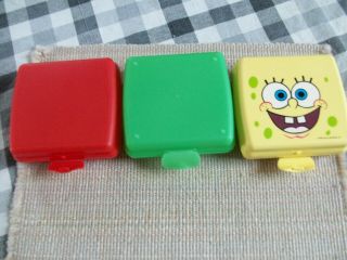 3 Tupperware Sandwich Keeper Containers Spongebob,  Red,  Green (3752)