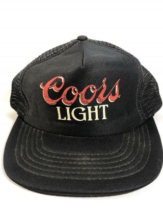 Coors Light Beer Black Vintage Rare Snapback Trucker Mesh Hat Cap Sportcap