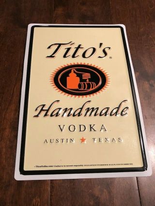 Tito’s Vodka Sign Tin Tacker 12” X 8”