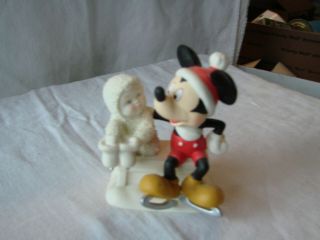 Dept 56 Snowbabies " Skating With Mickey " Walt Disney 2006 No Box