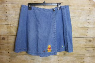 Disney Store Winnie The Pooh 100 Cotton Denim Skort Shorts Women 