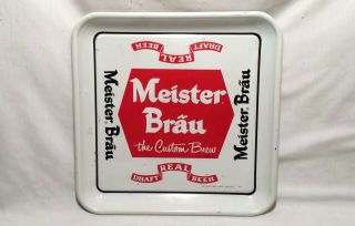 Vintage Meister Brau Beer Square Metal Tray Peter Hand Brewery Chicago