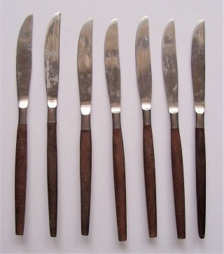 7 Mid Century Modern Retro Ekco Eterna Canoe Muffin Stainless Knives Japan