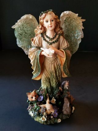 Boyds Bears Angel Floramella Guardian Of Nature 28216 Holding Bird With Animals