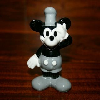 Vintage Disney Mickey Mouse As Steamboat Willie Ceramic Porcelain Figurine