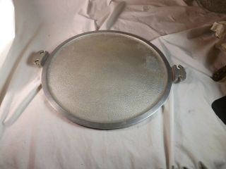 Guardian Service Hammered Aluminum Round Serving Tray 15.  5 Inch Diameter
