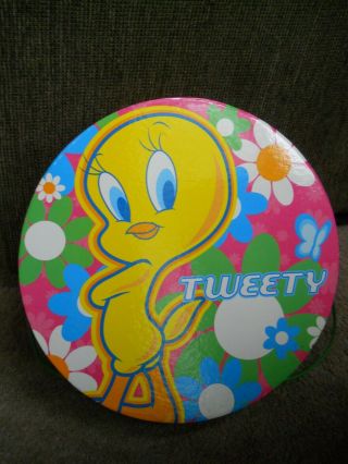 Vintage Retro Looney Tunes Tweety Bird Colorful 15 " Hat Or Storage Box