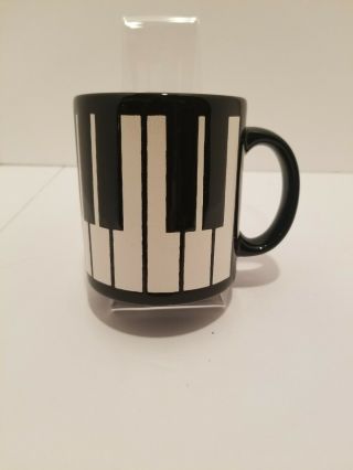 Vintage Waechtersbach Piano Keys Coffee Mug W.  Germany Black