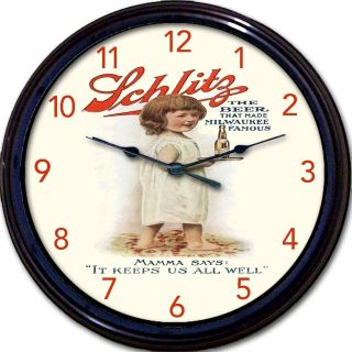 Schlitz Beer Ad Milwaukee Wi Wall Clock The Beer That Made Milwaukee Famous 10 "