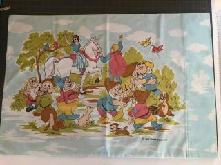 Vintage Walt Disney Snow White And The Seven Dwarfs Standard Pillow Cases - Two