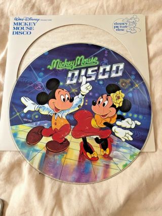 Orig Vintage Mickey Mouse Disco Walt Disney Picture Disc Vinyl Record Lp