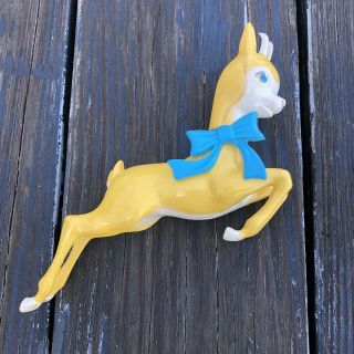 Rare Babycham Advertising Leaping Deer Plastic Figure Blue Bow England Drink