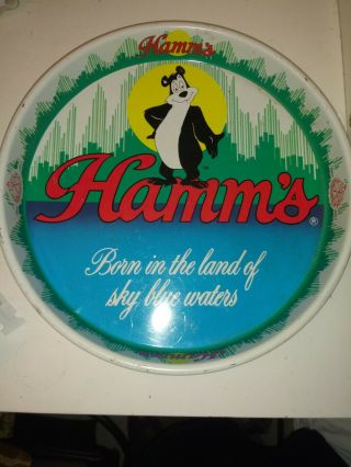 Hamm’s Beer Serving Tray 13” 1981 Olympia Brewing Company Hamms Sign Tin Metal