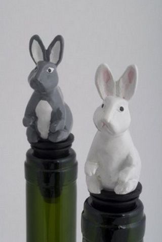Rabbit Wine Saver Bottle Stopper / Novelty Cake Decoration,  Gift Box