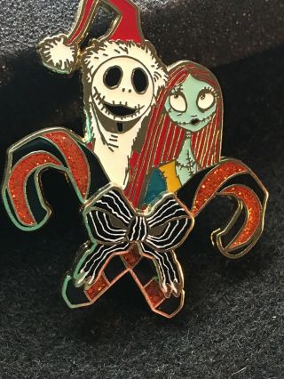 Disney Pin Dsf Nightmare Before Christmas Le400 Jack Sally Black Red Candy Canes