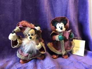 Rare Vintage Christmas Mickey And Minnie Mouse Ornaments