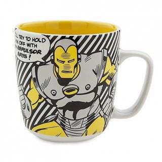 Disney Store Marvel Iron Man Comic Book Ceramic Coffee Mug 12oz Cup