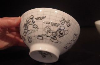 Disney Sketchbook MINNIE Mouse & MICKEY Mouse Set of 2 Cereal Soup Bowls,  2008 2
