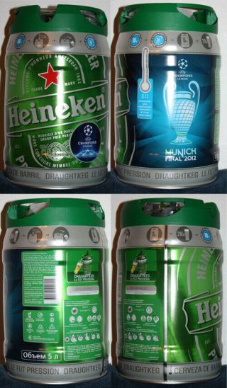5 Liter Gallon From Russia.  Football.  Heineken.  Champions League Final.  Munich.