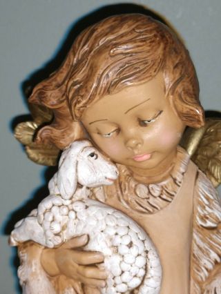 E Simonette Fontanini Depose Shepherd Angel With Lamb Italy 1988 562 8.  25 " Tall
