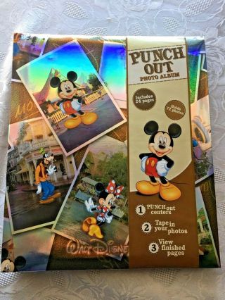 Walt Disney World Punch Out Souvenir Scrapbook Photo Album 24 Pgs