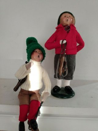 Byers Choice Carolers Set Of 2 Skaters Boys 1989 & 1993