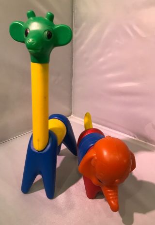 Vintage Tupperware Toys Zoo - It - Yourself Animals Giraffe & Elephant