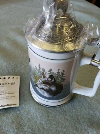 Longton Crown Call Of The Wild Stein Tankard By Kevin Daniel Timber Wolf