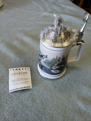 Longton Crown Call of the Wild Stein Tankard by Kevin Daniel Timber Wolf 2