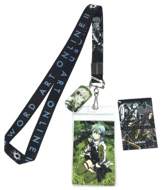 Sword Art Online Ii: Sinon Lanyard With Id Holder And Metal Charm By Ge