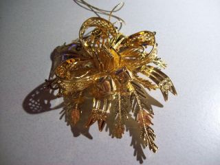 Danbury 23kt Gold Plated Christmas Ornament 2011 Wreath Bow With Bells