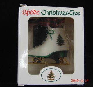 Spode China Christmas Tree Ice Skate Mini Ornament