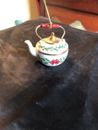 Lenox Holiday Tea Kettle Ornament No Box
